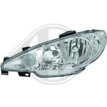 Faro principale PER Peugeot 206/206CC 98-08DAL 98-05  H7/H7 KLARGLASOPTIK